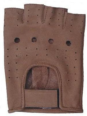 Premium Brown Leather Fingerless Glove W/Vented Back AL-3010-2XL