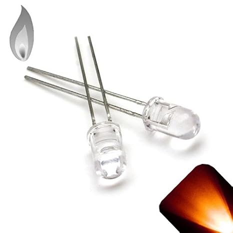 5mm Round Top Orange Candle/Flicker LED (Pack of 20)