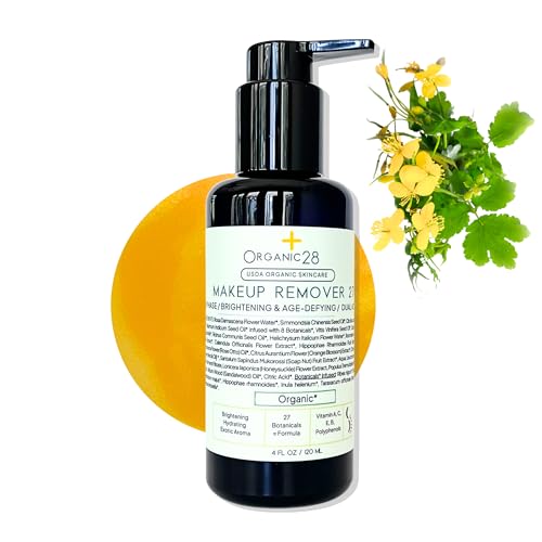 Organic28. 100% Organic Makeup Remover USA Made. 27 Botanicals. Makeup Eraser. 4 in 1 Makeup Remover Balm  Makeup Remover Oil  Soap Nut. Eye Make Up Remover, Non Toxic Makeup Remover. 4 FL.oz