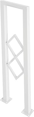 8 x 33in U-Shaped Stair Handrail, Decorative Stair Railing, Single Post Handrail, Indoor Outdoor Stair Railing for Steps White