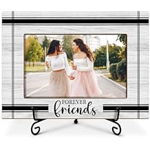 Friends Photo Frame - Forever Friends, Friendship Gifts for Women & Men, 4x6 Wooden Horizontal Frame With Stand