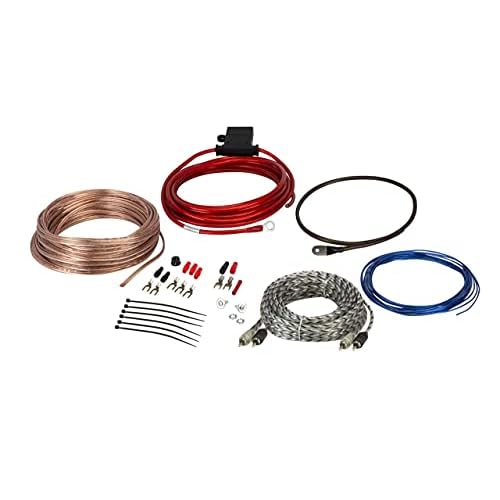 Scosche Install Centric ICAK10 True 10 Gauge Hybrid OFC High Current AmpSubwoofer Wiring Kit | Complete 2-CH Car Amplifier Install Kit Twisted Pair Audio Cables, Speaker Wire, In-Line Fuse Holder