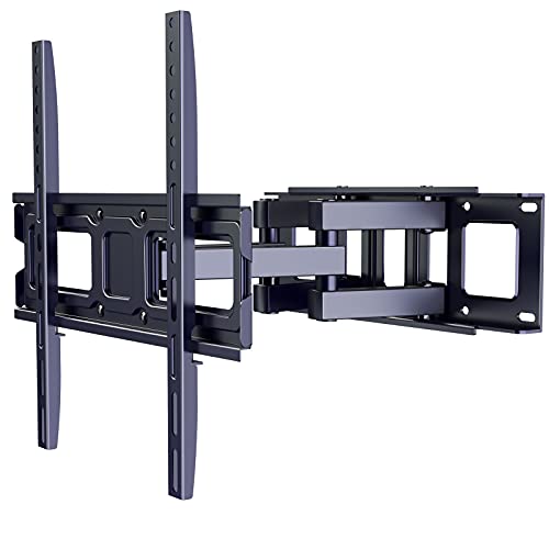 Full Motion TV Wall Mount Bracket, Dual Articulating Swivel Extension Arm for Most 26-55 Inch LED, LCD, OLED Flat Curved TVs with Max VESA 400x400mm, Holds up to 99 lbs by ERGO TAB, Black (EBMF3)