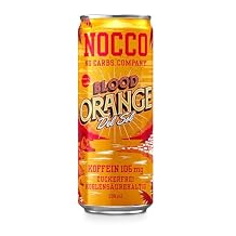 NOCCO BCAA DRINK | Blood Orange Del Sol 330 ml | BCAA | 105 mg Caffeine | Energy Drink | Buxtrade | Various Quantities 12 Cans