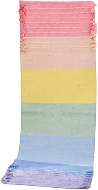 Indian Handmade -100% Cotton Organic Yoga Mat -For Hot Yoga Anti Skid Cotton Yoga Mat - Eco-Friendly Hand-Woven Rug - Non-Slip & Thick-Handloom Foldable Maditation Rug for Everyday Fitness at Home - Comfortable Extra-Long- ( Size - (24x72x5mm)