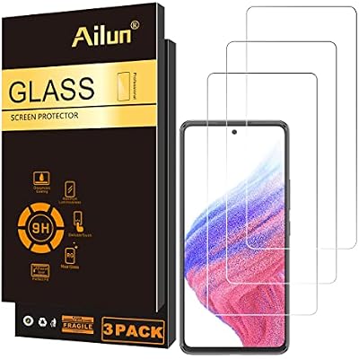 Ailun 3 Pack Tempered Glass Screen Protector for Galaxy A53A52 4G5GA51A51 5G UW, Ultra Clear, Anti-Scratch, Case Friendly