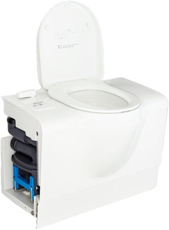 Shield Autocare Bench Cassette Toilet for Campervan Caravan Motorhome Camping Travel – Electric Flush, Built-In 20L Water Tank, Anti-Bacterial External Access Waste Tank