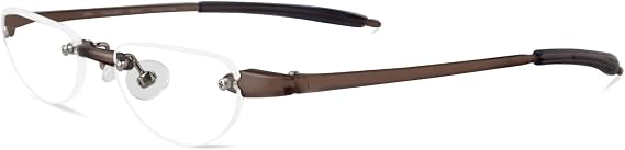 Visualites Lightweight Rimless Cateye Reading Glasses For Men and Women - Model - VIS 2