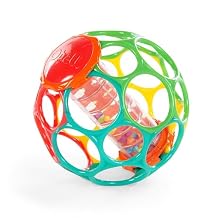 Bright Starts Oball Rollin' Rainstick Rattle Easy-Grasp Toy, Ages 3 Months +