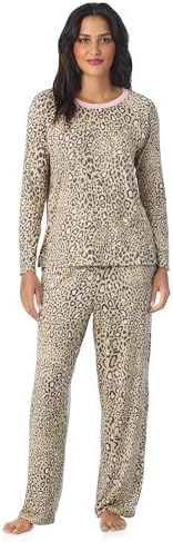 Cuddl Duds Womens Matching 2 Piece Lightweight Pajama & Lounge Set - Long Sleeve PJ Shirt & Pants - Sleepwear & Loungewear