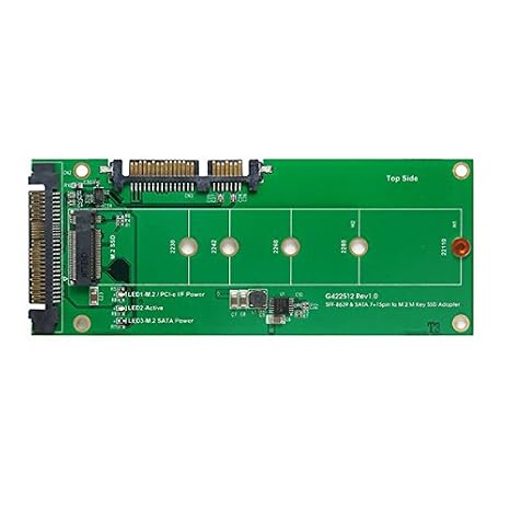 U.2 (SFF-8639) and SATA 7+15 Pin to M.2 SSD Adapter up to 110 mm Size