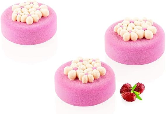 Silikomart Flora 7 Dessert-Top Silicone Baking Mold with 15 Cavities 1.77 Inch Diameter x 0.28 Inch High