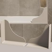 Roslim No-Adhesive 2-Pack All-Silicone Shower Splash Guard with Strong Suction Cups, Reusable Bath Tub Corner Water Blocker for Secure Seal,Keep Water in Shower or Bath, One-Piece Design, Taupe