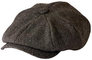 Gamble & Gunn Newsboy Grey Herringbone Cloth Cap (59cm)