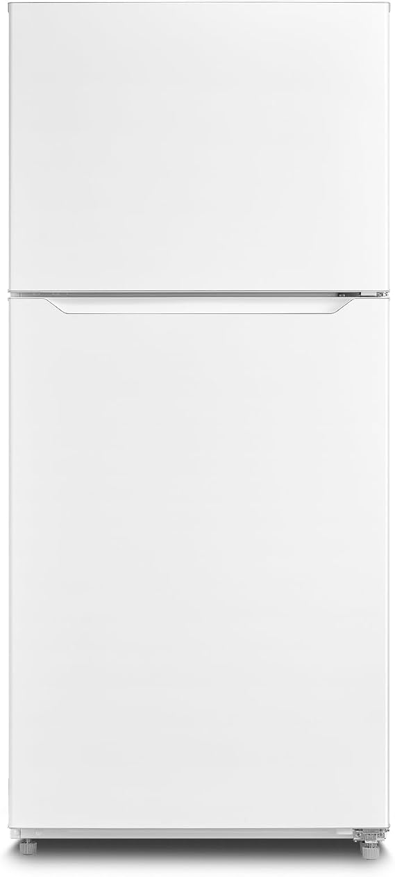 20.5 Cu.Ft Top Freezer Freestanding Refrigerator, Upright Fridge Reversible Door, LED Light, Garage Ready, 110V, White