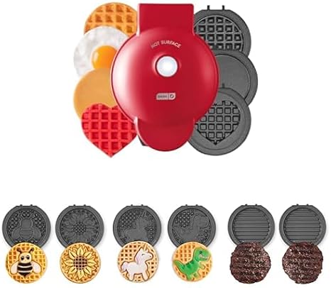 Bundle of DASH Multimaker Mini System - Waffle Maker with 11 4 Removable Plates: Waffle Iron & Griddle