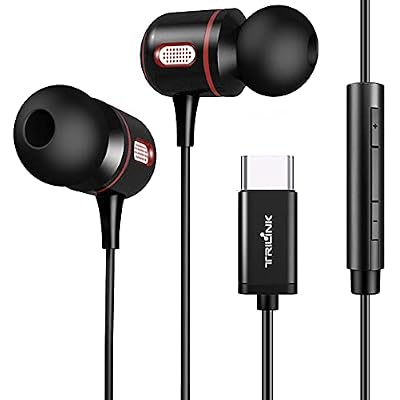USB C Headphones Wired Type C Earbuds Headset - with Mic and Volume Control Compatible with iPhone 15 iPad Pro 11 12.9 20182020MacBookMacBook ProAir, Google Pixel5 4 3 2 XL, Samsung Galaxy