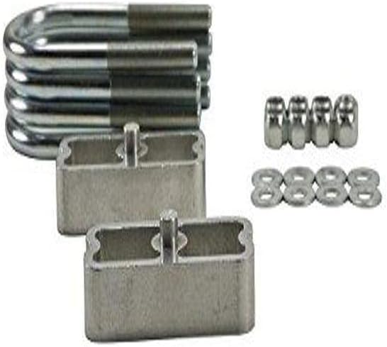 Belltech 6000 Leaf Spring Block Kit, 1 in Lowering, Hardware/U-Bolts, Aluminum, Natural, 2-1/2 or 3 in Wide Leaf Springs, Kit