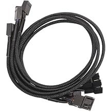 4PCS 4Pin PWM Fan Splitter Cable, 42cm/16.5in Sleeved Braided Adapter PC Fan Extension Power Supply Cable Converter Cord Wire Compatible with Computer ATX Case 4-Pin/3-Pin Cooling Fan Cable