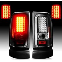 LED Tail Light Pair Compatible with 1994-2001 Dodge Ram 1500, for 1994-2002 Dodge Ram 2500 3500 Pickup LED Tube Rear Brake Lamp Taillight Assembly Clear Lens