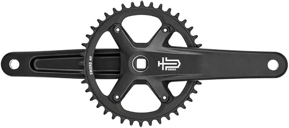 microSHIFT Sword Black 1x Crankset - 9/10-Speed, 40t, 110 Asym BCD, JIS Square Taper Spindle Interface, Black