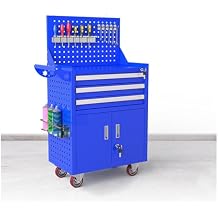 Tool Box Rolling Tool Chest with Wheels, Tool Storage Cabinet with 5 Drawer, Large Metal Tool Box Organizer with Lock, Tool Cart on Wheels Tool Storage(Blue)