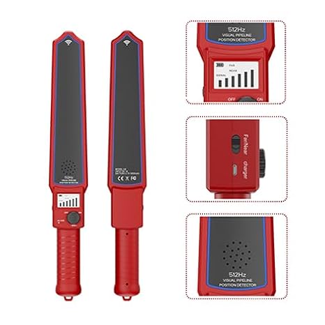 512HZ Pipe Locator Receiver Underground Pipeline Tester Locator,Sewer Inspection Receiver for Sewer Camera LED Display Pipe Inspection Locator for Exploration