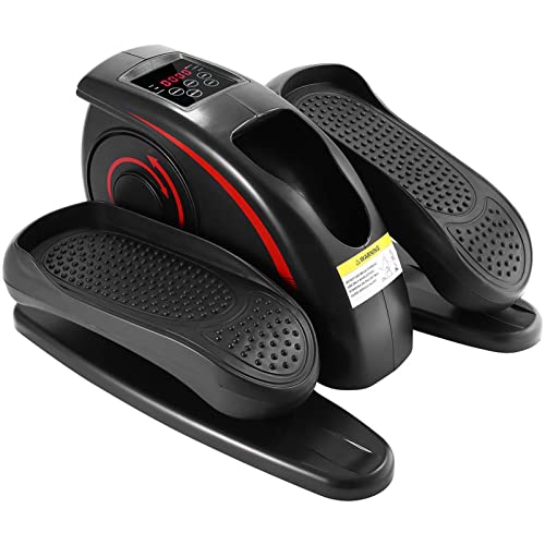 Under Desk Elliptical Machine, Adjustable Speeds Elliptical Trainer with Non-Slip Pedal Exerciser and LCD Monitor, Leg Recovery and Therapy for Seniors and Adults