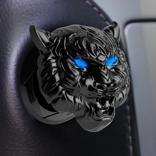 Car Push Start Stop Button Cover, Vehicle DIY Engine Ignition Push Start Button Decorations, Motocycle Ignition Key Switch Protective CoverTiger Black