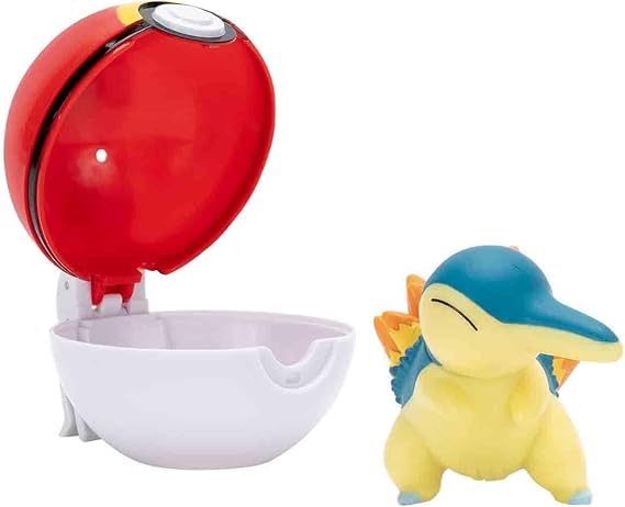 Pokemon Clip N Go 2" Dövüş Figürü Cyndaquil Seviye Pokéball ile - Çocuklar için Oyuncak Figürü 4+ Çocuklar için Ofis Ürünü Oyuncak