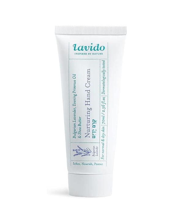 Lavido - Nurturing Hand Cream | Clean, Non-Toxic Skincare (Bulgarian Lavender + Evening Primrose Oil, 2.36 fl oz | 70 ml)