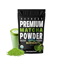 Roynest Premium Certified Organic Matcha Powder 100% Pure Matcha for Iced Lattes, Smoothies, Cold Drinks & Baking - Clean Energy, Vegan, Non-GMO,- 50g Resealable Pouch