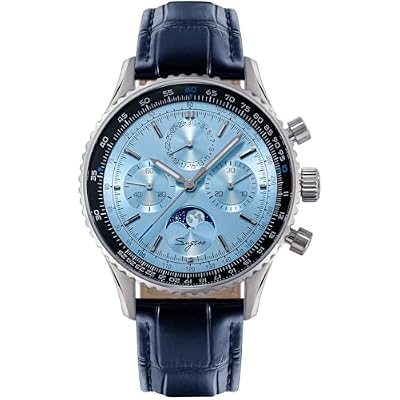 Sugess MoonPhase Master Gold Swan Neck S468.SE.E ST1908 Mechanical Chronograph Mens Wrist Watch Seagull 1963