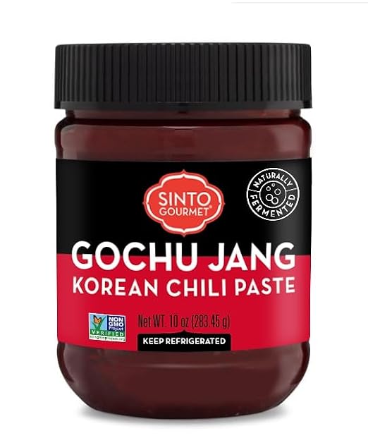 Sinto Gourmet Gochujang, Korean Red Hot Chili Paste, Sauce, Condiment, Gluten Free, No Added Sugar, Vegan, No Preservatives, non-GMO, No Soy, 10 oz :