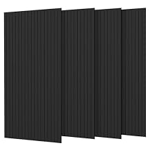 4 Pack Large Acoustic Panel, 47.2'' x 23.6'' x 0.35'' Self-Adhesive Soundproof Tiles,Sound Absorbing Panel Decorative Noise Canceling Wall Panels for Recording Studio Office,Black