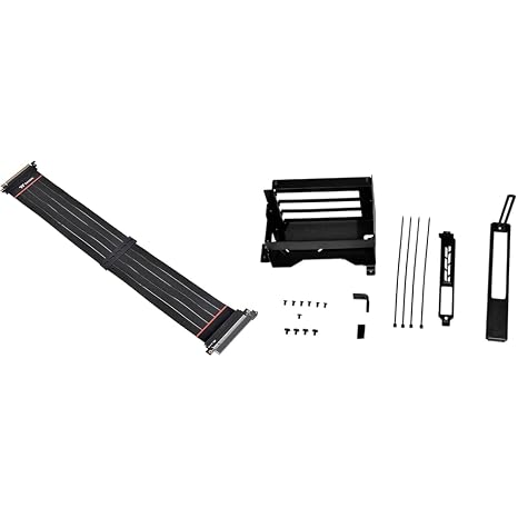Thermaltake 600mm PCI-E 4.0 Extender and Lian Li O11D EVO XL Upright GPU Bracket Kit for 40 Series GPUs