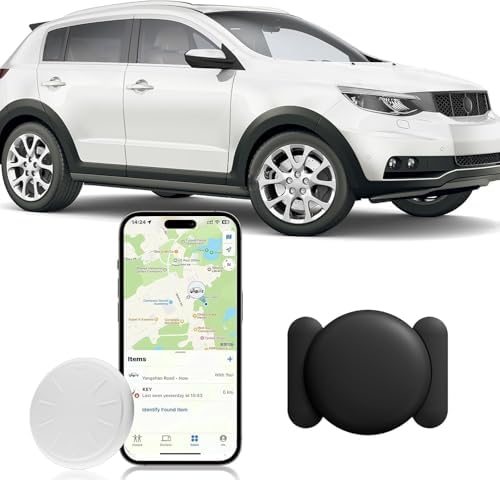 GPS Car Tracking Devices, 1PCS Tracker Device for Vehicles Work with Find My iOS Only, Car Tracker Device Hidden with Magnetic Case, No Monthly Fee Black