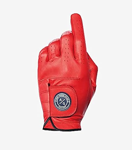 ASHER Men's Premium Golf Glove Red Burst Small (goes on Left Hand)