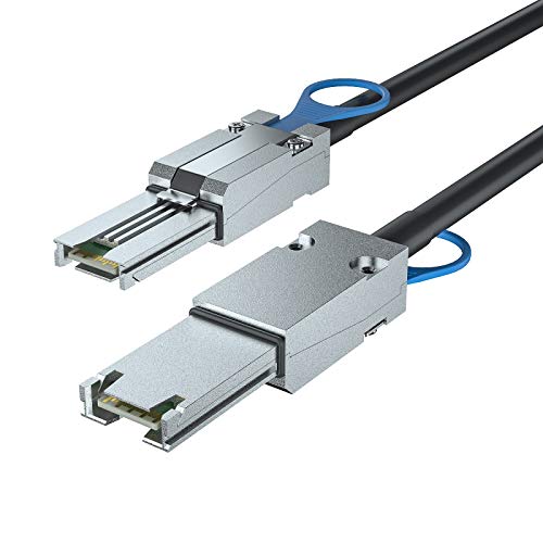 10Gtek SFF-8088 to SFF-8088 External Mini SAS HD Cable, 3G6Gbps SAS2.0 26Pin Hybrid Cable Attached SCSI for Raid, DAS, and Servers, 100-Ohm, 1-m3.3ft