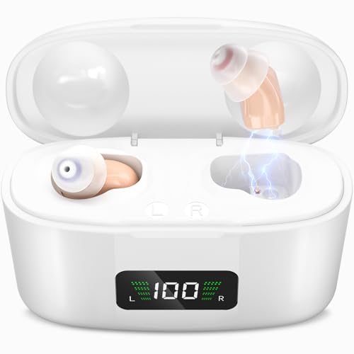 Hearing Aids for Seniors mild to Moderate Hearing Loss, Hearing Amplifiers Rechargeable for Seniors Women Men, Premium Comfort Design and Nearly Invisible Portable