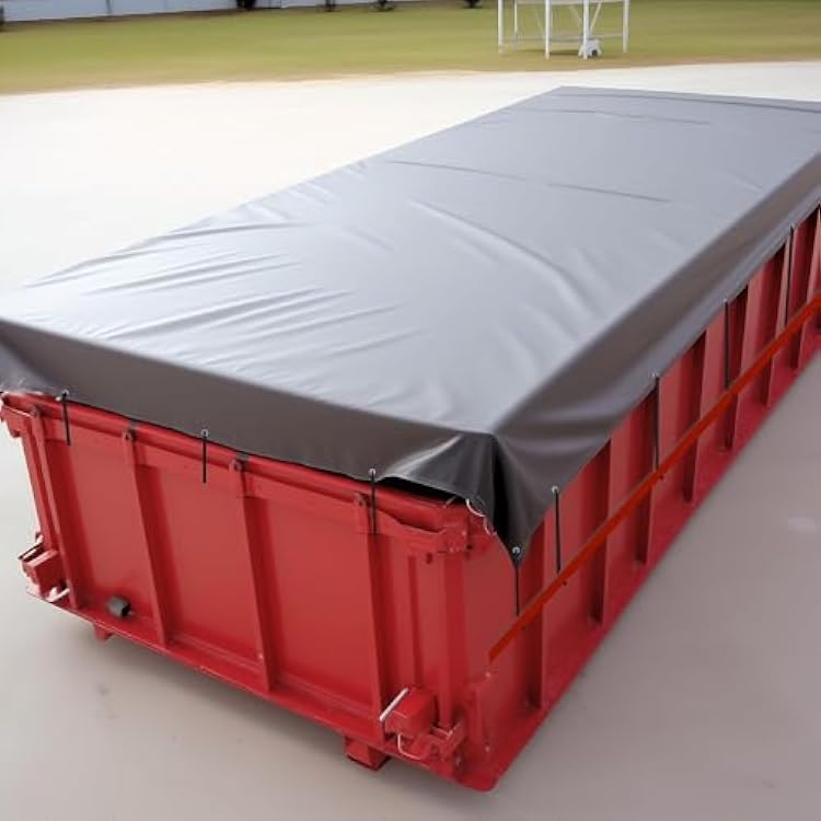 ALCO - Dumpster TarpCovers Super Duty - Reinforced Vinyl 18oz PVC Dumpster Tarp 12x 26 Black