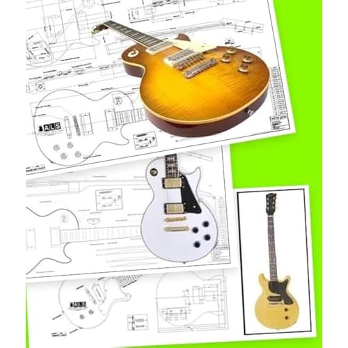 ALS Les Paul Plan Combo [3 x Plans] - Les Paul 59, Custom & Jr Double Cutaway - Full Scale Prints