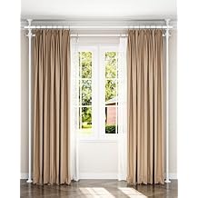 Tension Double Curtain Rods for Windows by EZFurni,31 to 83 Inch Wide, Adjustable No Drill Curtain Rods for Living Room,Bedroom,Decorative Window Treatment,Renter Friendly,39 to 130 Inch Height,White