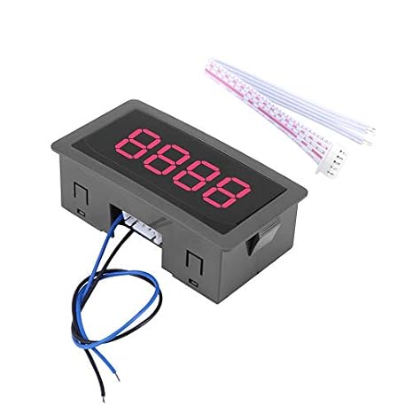 DC 8-24V Digital LED Counter Panel Meter 4 Digit Up/Down Panel Counter Meter Plus Minus Counter Panel Totalizer 0-9 (Red)