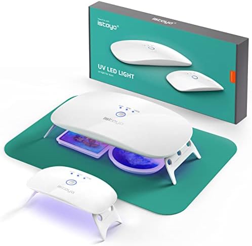 ISTOYO 2 Pack UV Light for Resin Curing - Dual Wavelength Portable UV Lamp Kit for Jewelry Making & DIY Craft