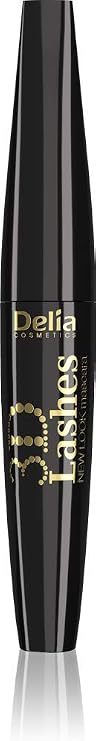 Delia Cosmetics - 3D Lashes New Look BLACK Mascara - Thicken, Lenghten, Curl, Enlarged Eyelashes - 12ml