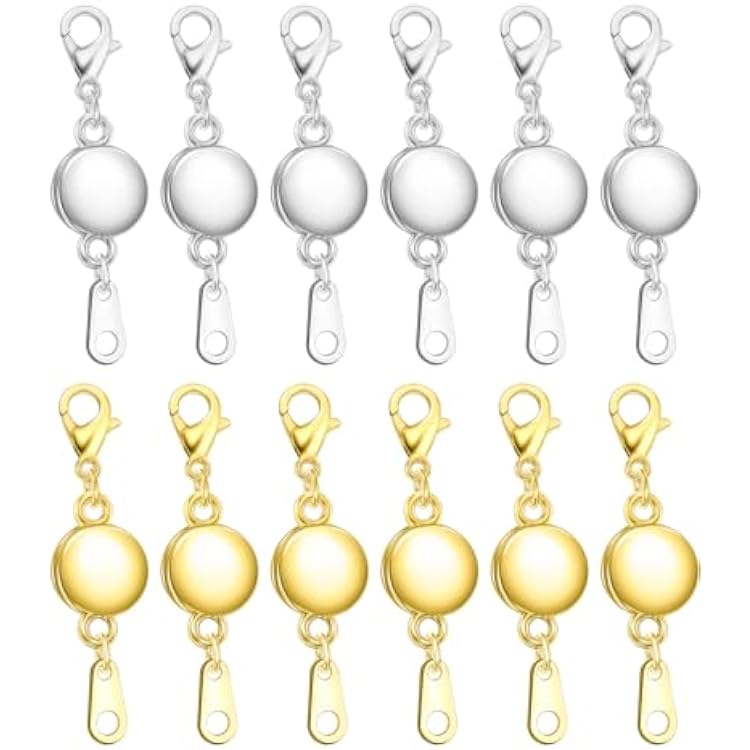 Dailyacc Magnetic Necklace Clasps and Closures - Round Bracelet Extender Clasps for Jewelry Making