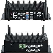 WEIDIAN Industrial PC, Fanless Computer i5 10210U(up to 4.20 GHz), Mini PC with 2RS232 + 4RS422/485/232 COM, Type-C, HD, DP Triple Display, 8USB, 2GPIO, WiFi, BT, Win11(8GB RAM 128GB M.2 SSD)