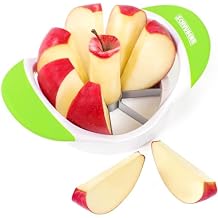 SCHVUBENR 3.5 Inch Apple Slicer with 12 Sharp Blades - Professional Apple Cutter - Stainless Steel Apple Corer - Super Sharp Apple Slicer and Corer - Slice Apple with Ease(Black)