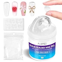 Solid Nail Builder Gel, 100g Solid Builder Gel for Nail Extension and Thickening Large Capacity Clear Builder Gels for Nails Use at Home(Clear)